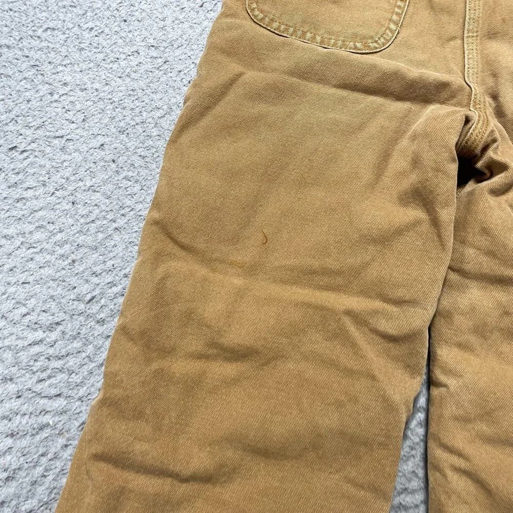 Carhartt Snow Bib Overalls Kids Size 5 Brown Canvas Insulated Workwear Ski